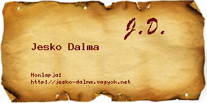 Jesko Dalma névjegykártya